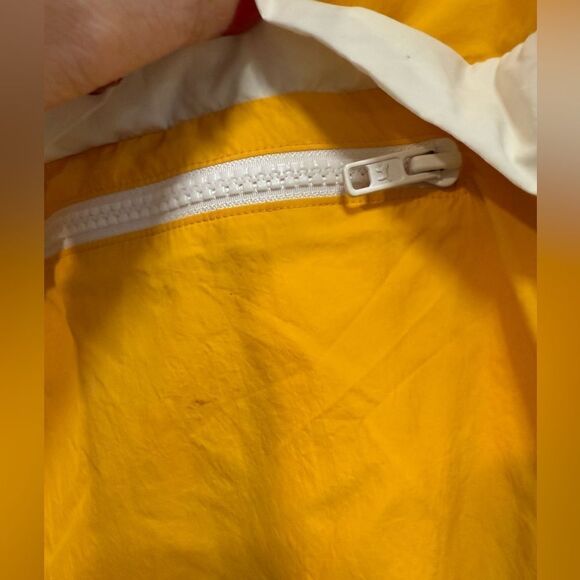 PINK size XS/S half button sunshine yellow and white rain jacket - Picture 2 of 11